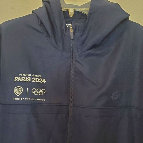 Lacoste Sport Jacket Hooded Paris 2024 Olympics Eurosport Staff Promo New Mens L - Picture 2 of 15